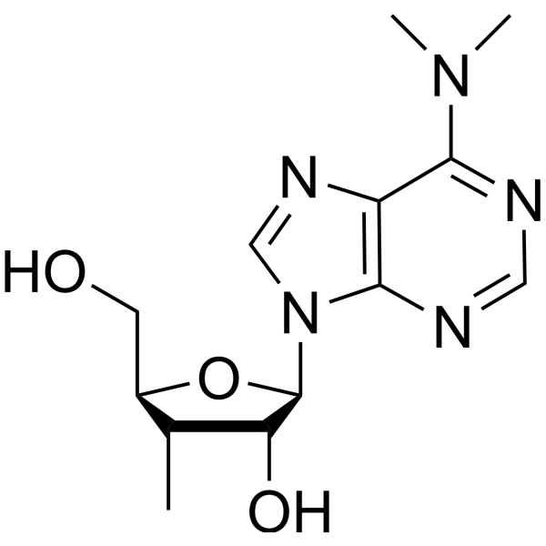 3’-Deoxy-3’-α-C-methyl-N6,N6-dimethyladenosine Structure