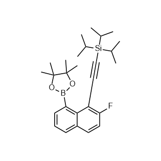 ((2-Fluoro-8-(4,4,5,5-tetramethyl-1,3,2-dioxaborolan-2-yl)naphthalen-1-yl)ethynyl)triisopropylsilane Structure