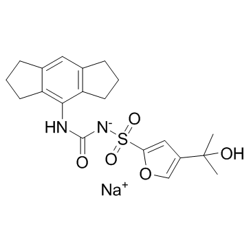 N-[[(1,2,3,5,6,7-六氢-s-引达省-4-基)氨基]羰基]-4-(1-羟基-1-甲基乙基)-2-呋喃磺酰胺单钠盐结构式