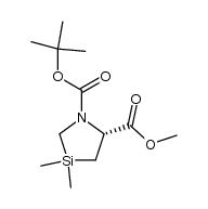 (R)-1-tert-butyl-5-methyl 3,3-dimethyl-1,3-azasilolidine-1,5-dicarboxylate结构式