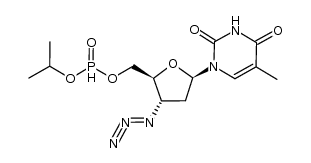 O-isopropyl-O'-(3'-azido-3'-deoxythymidin-5'-yl) phosphonate Structure