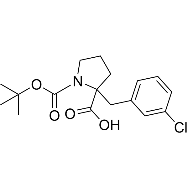 Boc-α-(3-氯苄基)-DL-Pro-OH结构式