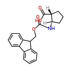 rel-(1S,2R)-2-((((9H-芴-9-基)甲氧基)羰基)氨基)环戊烷-1-羧酸结构式