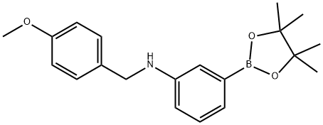 N-(4-Methoxybenzyl)-3-(4,4,5,5-tetramethyl-1,3,2-dioxaborolan-2-yl)aniline Structure