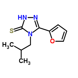 5-(2-Furyl)-4-isobutyl-2,4-dihydro-3H-1,2,4-triazole-3-thione结构式