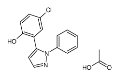 acetic acid,4-chloro-6-(2-phenyl-1H-pyrazol-3-ylidene)cyclohexa-2,4-dien-1-one Structure
