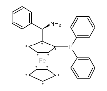 (R)-(-)-1-[(S)-2-(二苯基膦基)二茂铁基]苄胺结构式