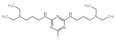 6-chloro-N,N-bis(3-diethylaminopropyl)-1,3,5-triazine-2,4-diamine structure
