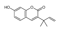 7-Hydroxy-3-(1,1-dimethylprop-2-enyl)coumarin结构式