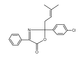2-(4-chlorophenyl)-2-(3,3-dimethylallyl)-4-phenyl-5(2H)-oxazolone结构式