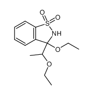 3-ethoxy-3-(1-ethoxy-ethyl)-2,3-dihydro-benzo[d]isothiazole 1,1-dioxide结构式