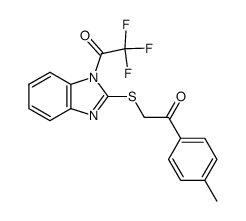 2-(2-oxo-2-p-tolyl-ethylsulfanyl)-1-trifluoroacetyl-1H-benzoimidazole结构式