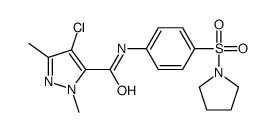 4-chloro-2,5-dimethyl-N-(4-pyrrolidin-1-ylsulfonylphenyl)pyrazole-3-carboxamide Structure