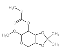 b-L-Arabinopyranoside, methyl3,4-O-(1-methylethylidene)-, S-methyl carbonodithioate(9CI) Structure