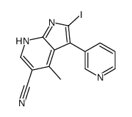 2-碘-4-甲基-3-(3-吡啶)-1H-吡咯并[2,3-B]吡啶-5-甲腈结构式