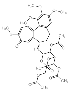 Benzo[a]heptalen-9(5H)-one, 6,7-dihydro-1,2, 3-trimethoxy-10-(methylthio)-7-[(2,3,4, 6-tetra-O-acetyl-.beta.-D-glucopyranosyl)amino]-, (S)-结构式