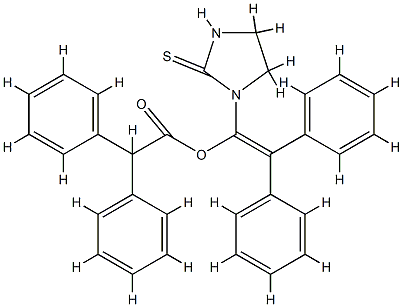 α-Phenylbenzeneacetic acid 2,2-diphenyl-1-(2-thioxoimidazolidin-1-yl)ethenyl ester structure