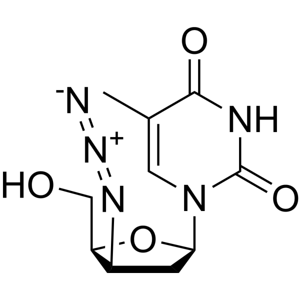 3'-表叠氮基3'-脱氧胸苷结构式