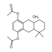 Diacetic acid 5,6,7,8,8a,9,10,10a-octahydro-8a-hydroxy-5,5-dimethylanthracene-1,4-diyl ester结构式
