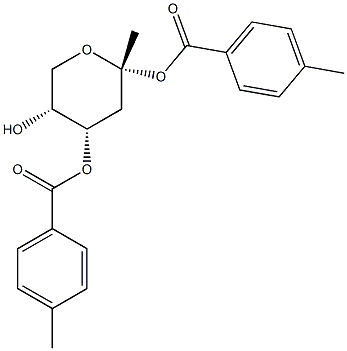 甲基 2-脱氧-BETA-D-赤式-吡喃戊糖苷二(4-甲基苯甲酸酯)结构式