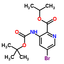 2-Pyridinecarboxylic acid,5-bromo-3-[[(1,1-dimethylethoxy)carbonyl]amino]-, 1-methylethyl ester Structure