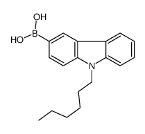 (9-hexylcarbazol-3-yl)boronic acid结构式