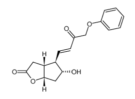 7α-hydroxy-6β-(3'-oxo-4'-phenoxy-1'E-butenyl)-2-oxabicyclo(3.3.0)octan-3-one结构式