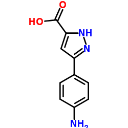 5-(4-AMINO-PHENYL)-1H-PYRAZOLE-3-CARBOXYLIC ACID Structure