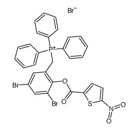 [3,5-Dibromo-2-(5-nitro-thiophene-2-carbonyloxy)-benzyl]-triphenyl-phosphonium; bromide Structure