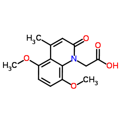 (5,8-Dimethoxy-4-methyl-2-oxo-1(2H)-quinolinyl)acetic acid结构式