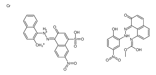 chromium,hydron,(4Z)-4-[(2-hydroxynaphthalen-1-yl)hydrazinylidene]-7-nitro-3-oxonaphthalene-1-sulfonic acid,methyl N-[(8E)-8-[(2-hydroxy-5-nitrophenyl)hydrazinylidene]-7-oxonaphthalen-1-yl]carbamate Structure