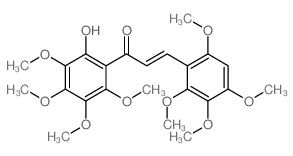 (E)-1-(2-hydroxy-3,4,5,6-tetramethoxy-phenyl)-3-(2,3,4,6-tetramethoxyphenyl)prop-2-en-1-one structure