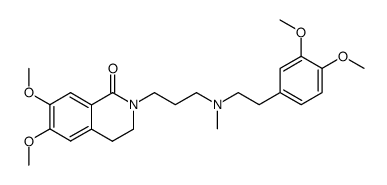3,4-Dihydro-6,7-dimethoxy-2-[3-[N-methyl-2-(3,4-dimethoxyphenyl)ethylamino]propyl]isoquinolin-1(2H)-one结构式