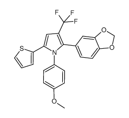 2-(benzo[d][1,3]dioxol-5-yl)-3-(trifluoromethyl)-1-(4-methoxyphenyl)-5-(thiophen-2-yl)-1H-pyrrole Structure