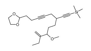 [3-(5-[1,3]Dioxolan-2-yl-pent-2-ynyl)-6-methoxy-7-methylene-non-1-ynyl]-trimethyl-silane结构式