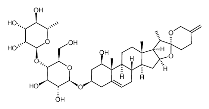 1β-hydroxyspirosta-5,25(27)-dien-3β-yl O-α-L-rhamnopyranosyl-(1->4)-β-D-glucopyranoside Structure