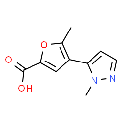 5-methyl-4-(2-methylpyrazol-3-yl)furan-2-carboxylic acid结构式