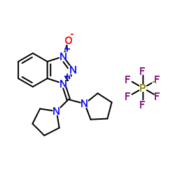 (苯并三氮唑-1-基氧基)二吡咯烷碳六氟磷酸盐结构式