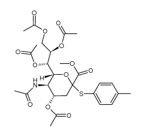 5-乙酰氨基-4,7,8,9-四-O-乙酰基-2-S-(4-甲基苯基)-2-硫代神经氨酸甲酯结构式