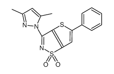 3-(3,5-dimethylpyrazol-1-yl)-5-phenylthieno[2,3-d][1,2]thiazole 1,1-dioxide结构式