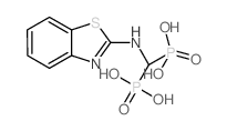 [(1,3-benzothiazol-2-ylamino)-phosphonomethyl]phosphonic acid Structure