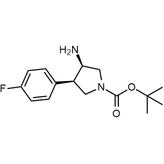 顺-3-氨基-4-(4-氟苯基)吡咯烷-1-羧酸叔丁酯结构式