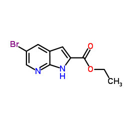 5-溴-1H-吡咯并[2,3-B]吡啶-2-羧酸乙酯结构式