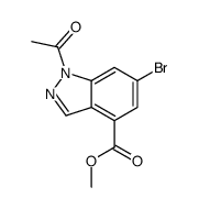 1-乙酰基-6-溴-1H-吲唑-4-羧酸甲酯结构式