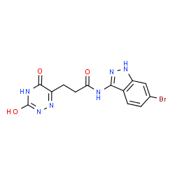 N-(6-bromo-1H-indazol-3-yl)-3-(3-hydroxy-5-oxo-4,5-dihydro-1,2,4-triazin-6-yl)propanamide Structure