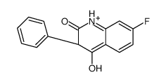 (3S)-7-fluoro-4-hydroxy-3-phenyl-3H-quinolin-1-ium-2-one结构式