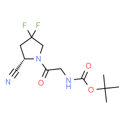 (S)-1-[2-(BOC-氨基)乙酰基]-4,4-二氟吡咯烷-2-甲腈结构式