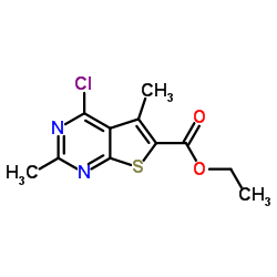 4-氯-2,5-二甲基噻吩并[2,3-d]嘧啶-6-甲酸乙酯结构式