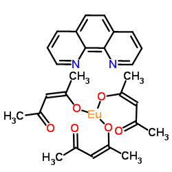 三(乙酰丙酮)(1,10-菲咯啉)铕(III)结构式