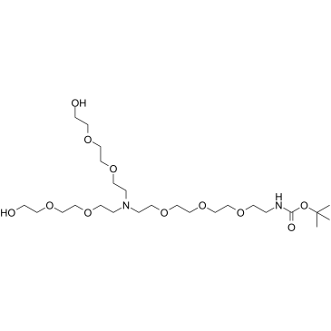 N-(Boc-PEG3)-N-bis(PEG2-alcohol) Structure